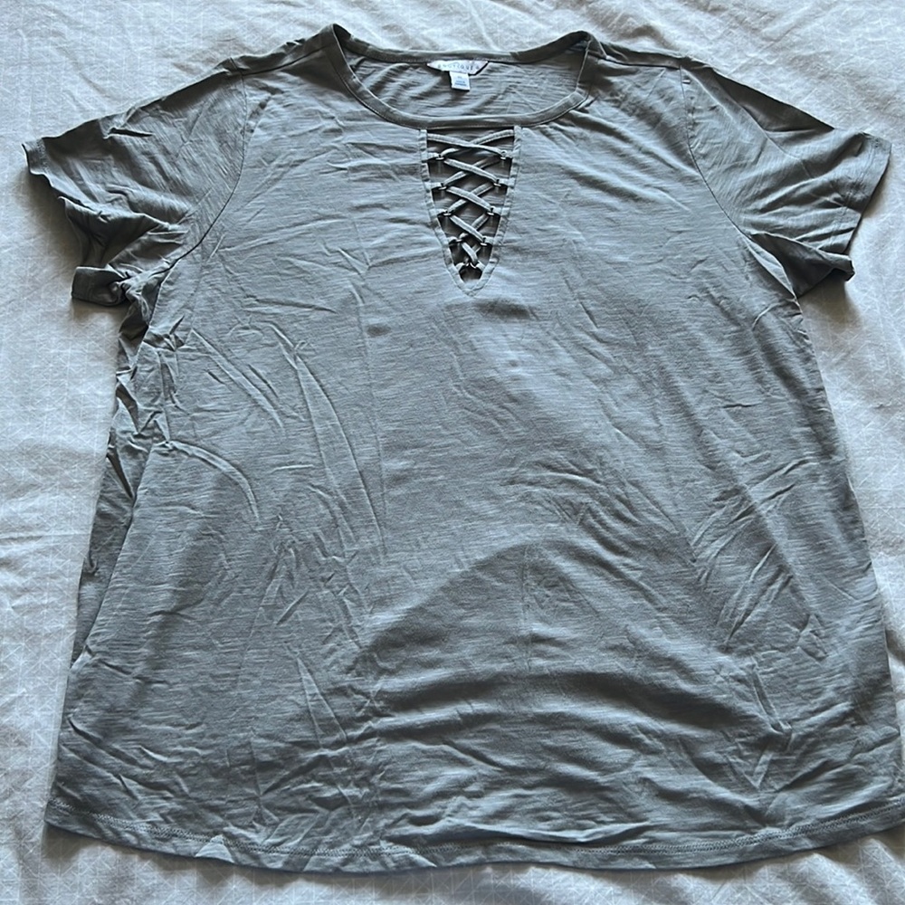 JCPenney, 0X lace up t-shirt